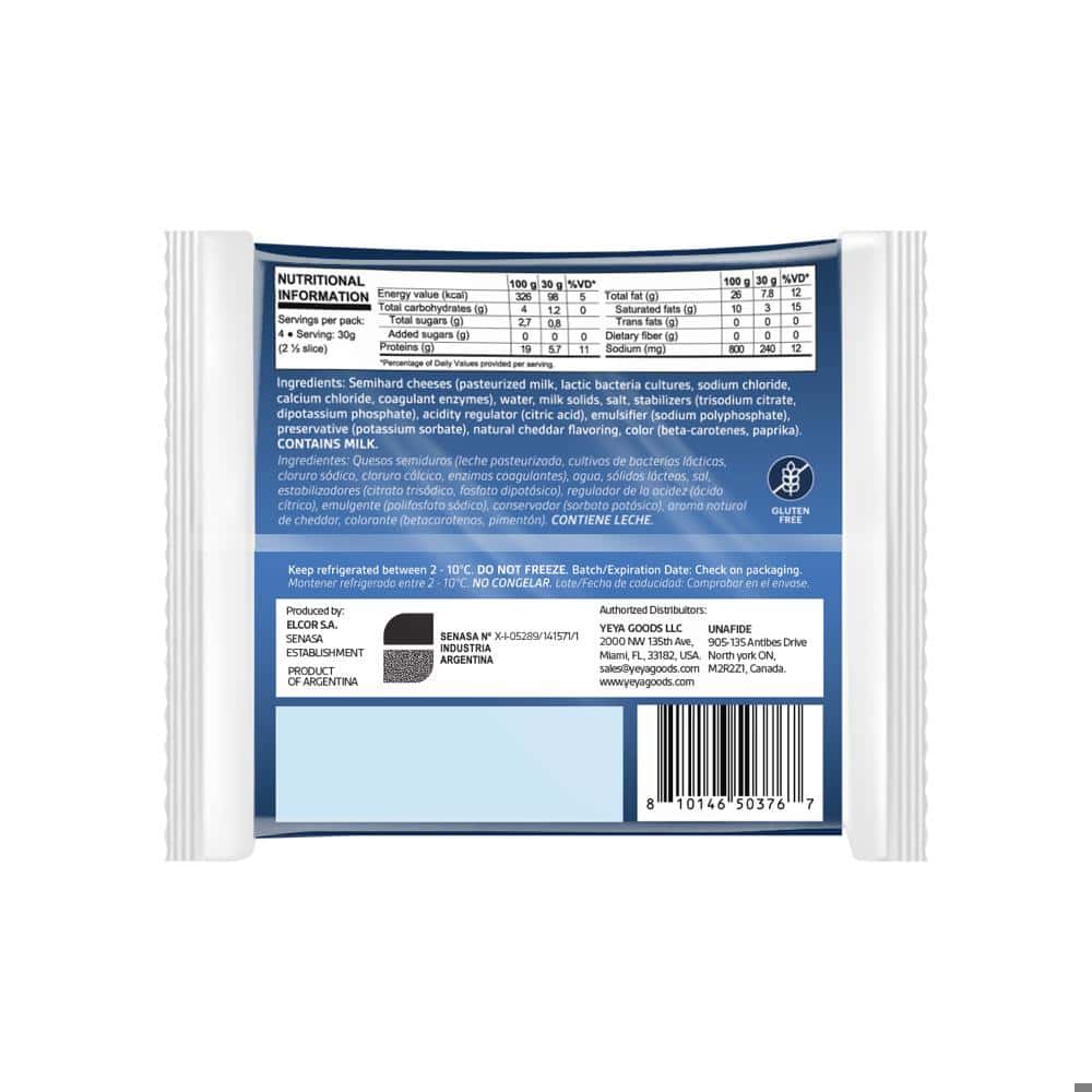 Queso cheddar YEYA (6 x 120 g / 4.2 oz) - Miniatura 2