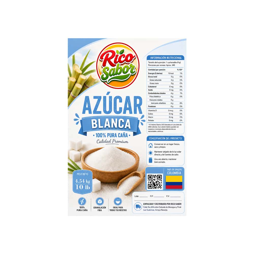 Azúcar blanca Rico Sabor (4.54 kg / 10 lb) - Miniatura 2