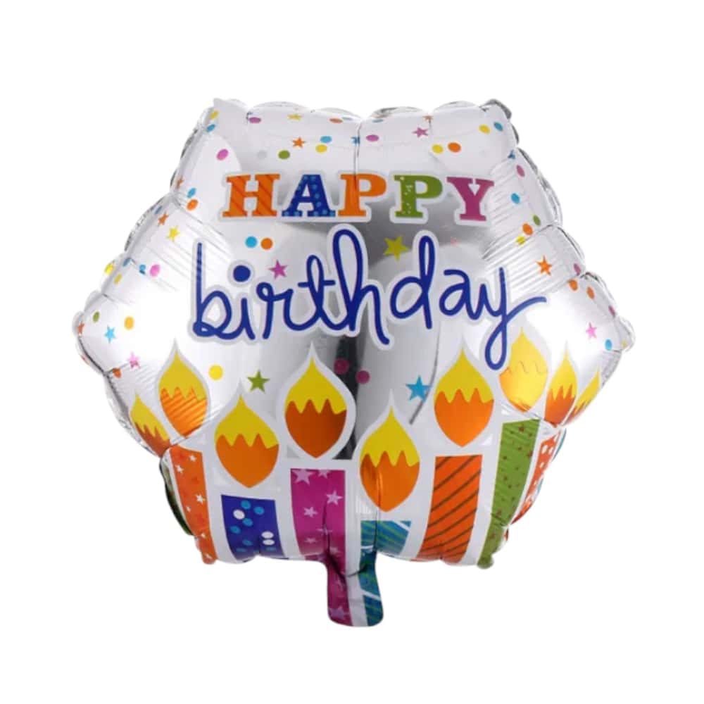 Globo de 18" hexagonal happy birthday Balloon - Miniatura 1