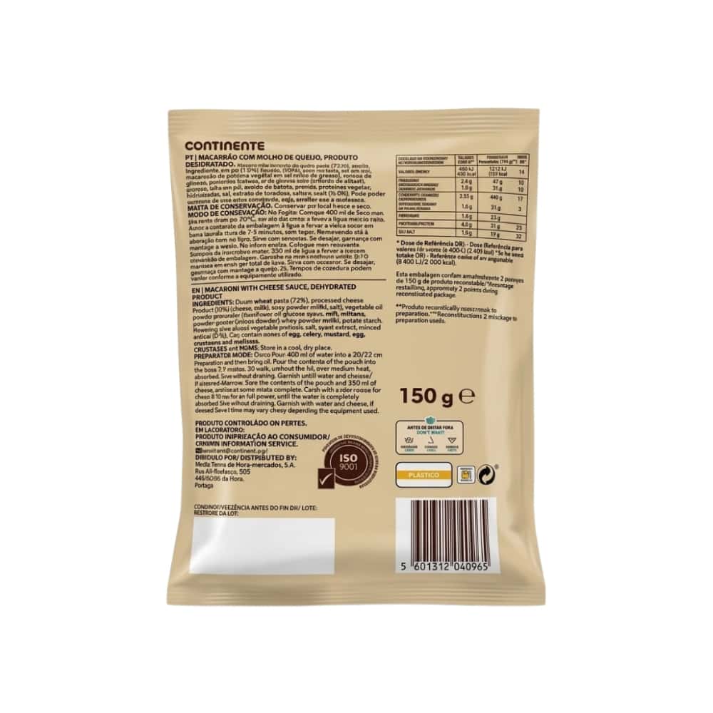 Pasta con salsa de queso Continente (150 g / 5.29 oz) - Miniatura 2