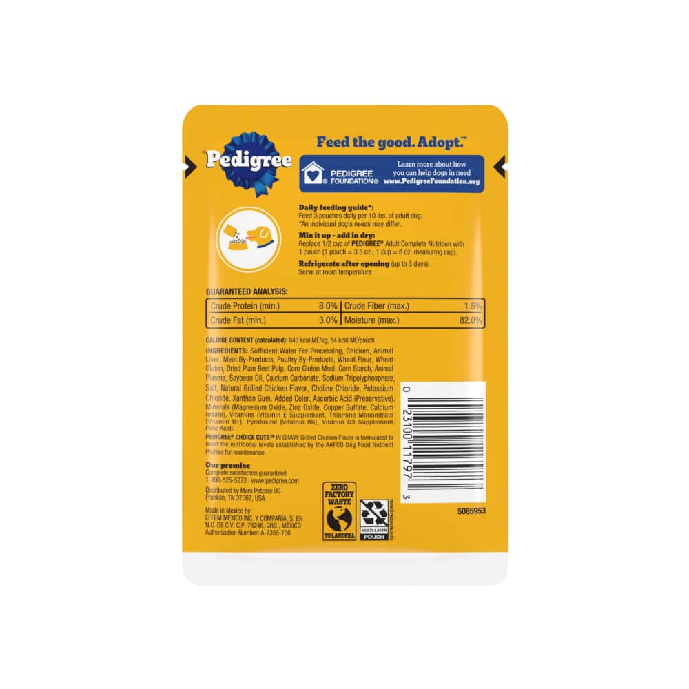 Alimento húmedo para perros adultos sabor a pollo a la parrilla Pedigree (100 g / 3.5 oz) - Miniatura 2