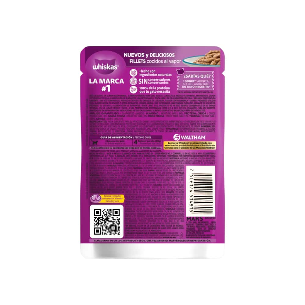 Alimento para gato adulto de más de un año filetes de atún Whiskas (85 g / 2.99 oz) - Miniatura 5