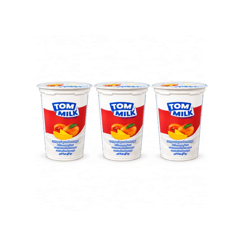 Yogurt pasteurizado sabor mango con trocitos de frutas Tom Milk (3 x 500 g / 1.10 lb) - Miniatura 1