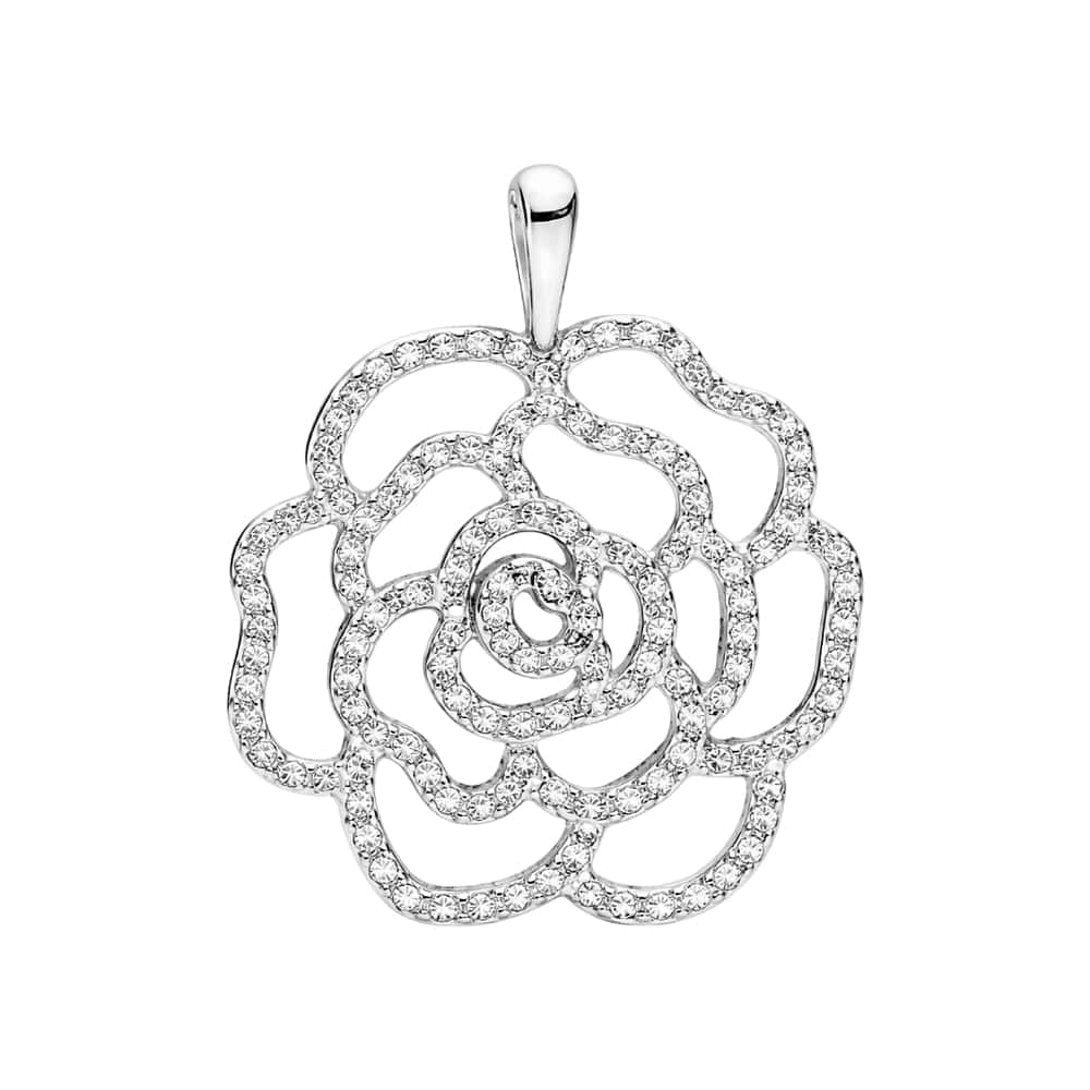 Colgante de plata S925 estilo Pandora flor de rosa - Miniatura 1