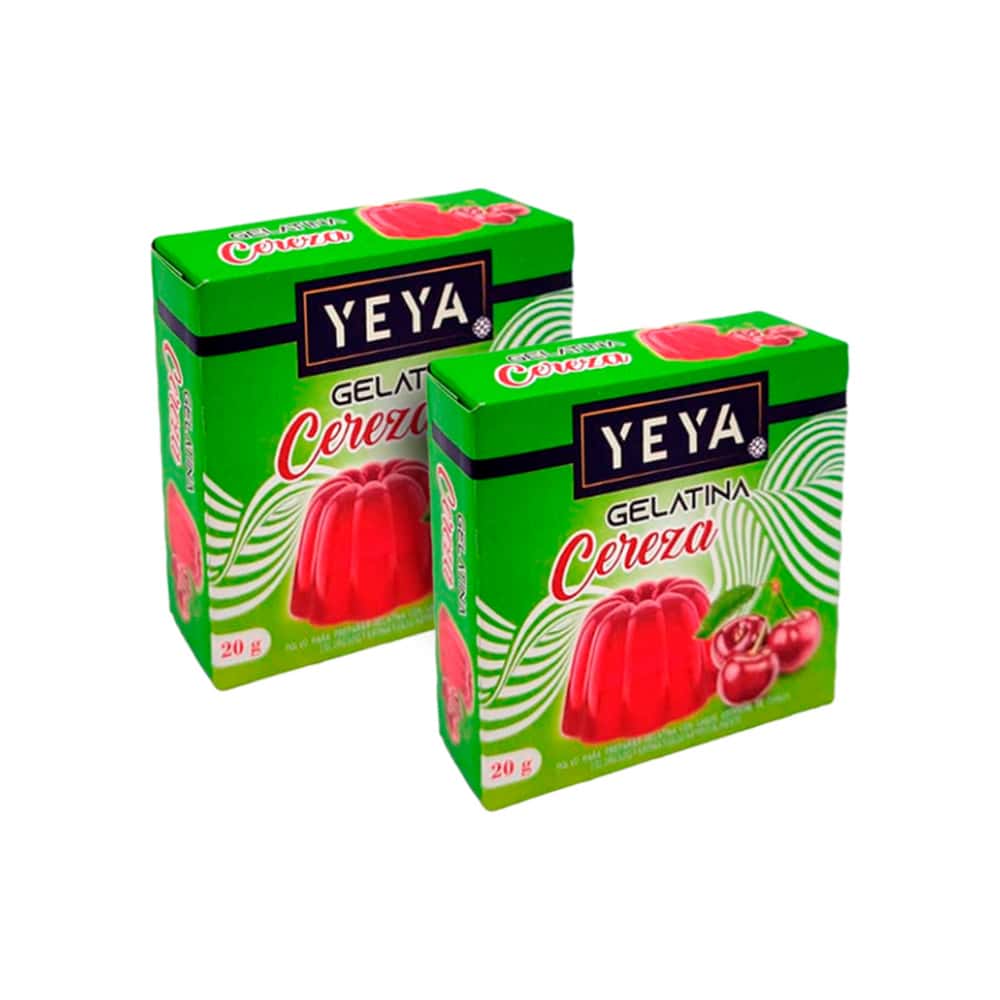 Gelatina sabor cereza YEYA (2 x 20 g) - Miniatura 1