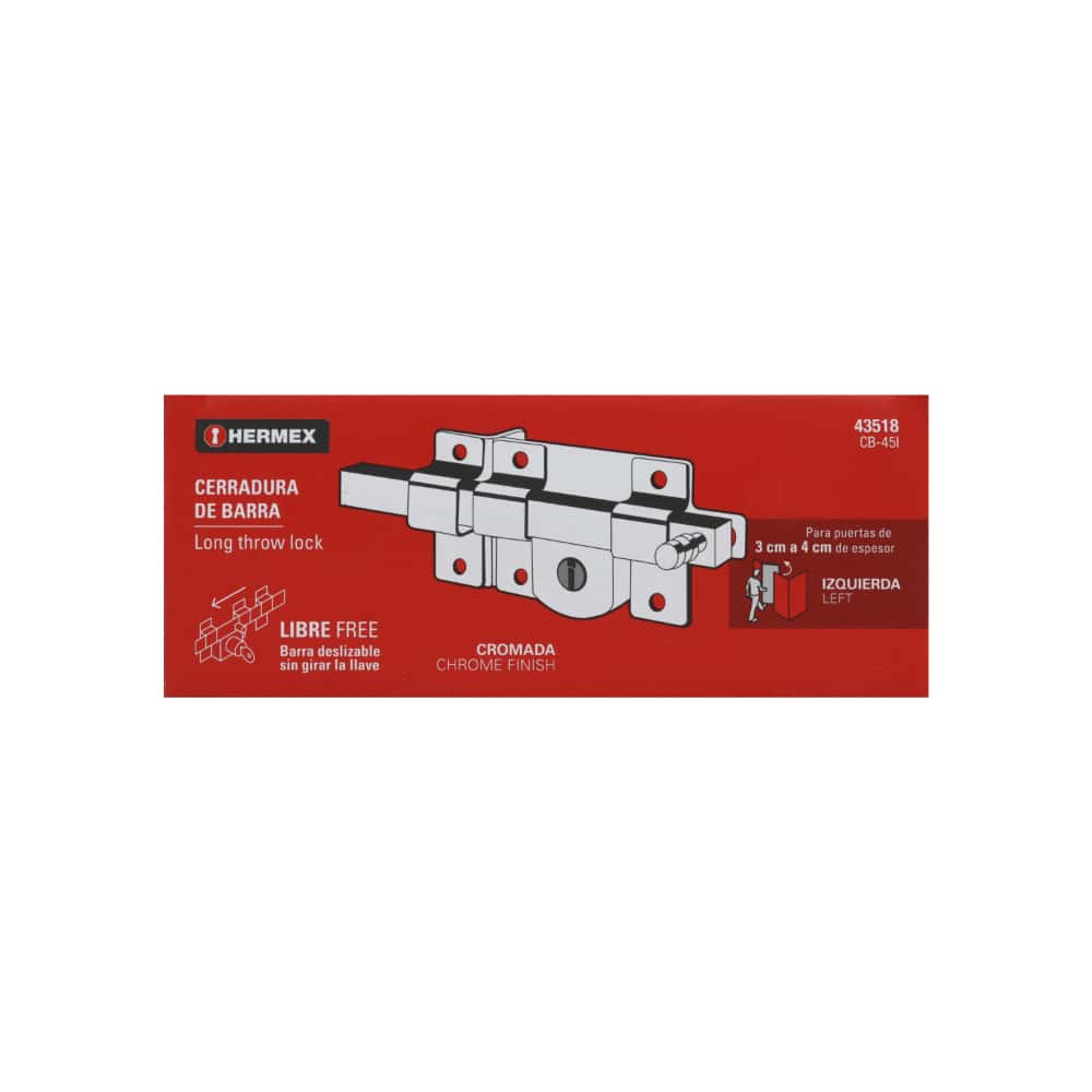 Cerradura de barra libre izquierda Hermex CB-45I - Miniatura 3