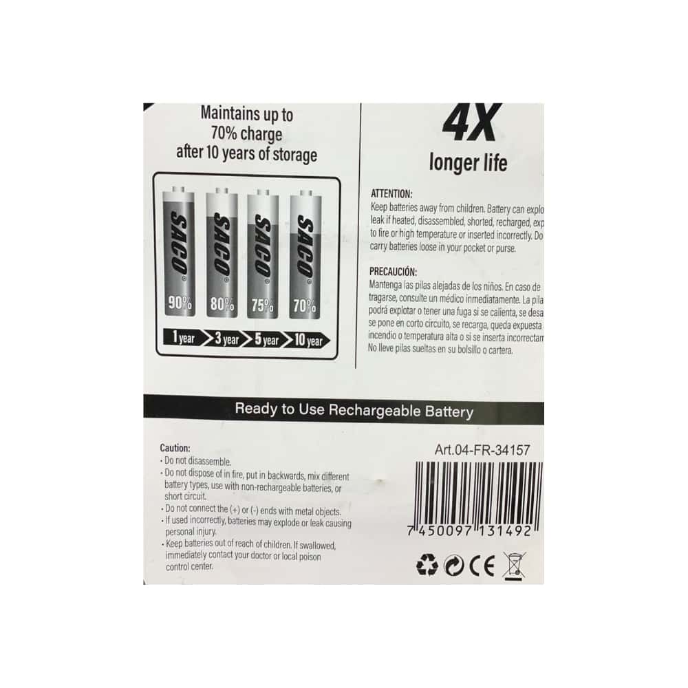 Baterías recargables Saco 04-FR-34157 - Miniatura 3