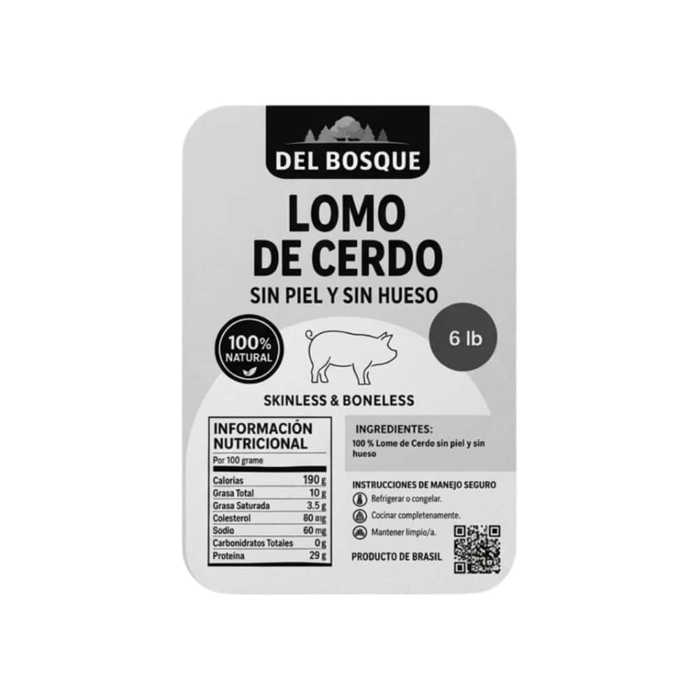 Lomo de cerdo sin piel y sin hueso Del Bosque (2.73 kg / 6 lb) - Miniatura 5