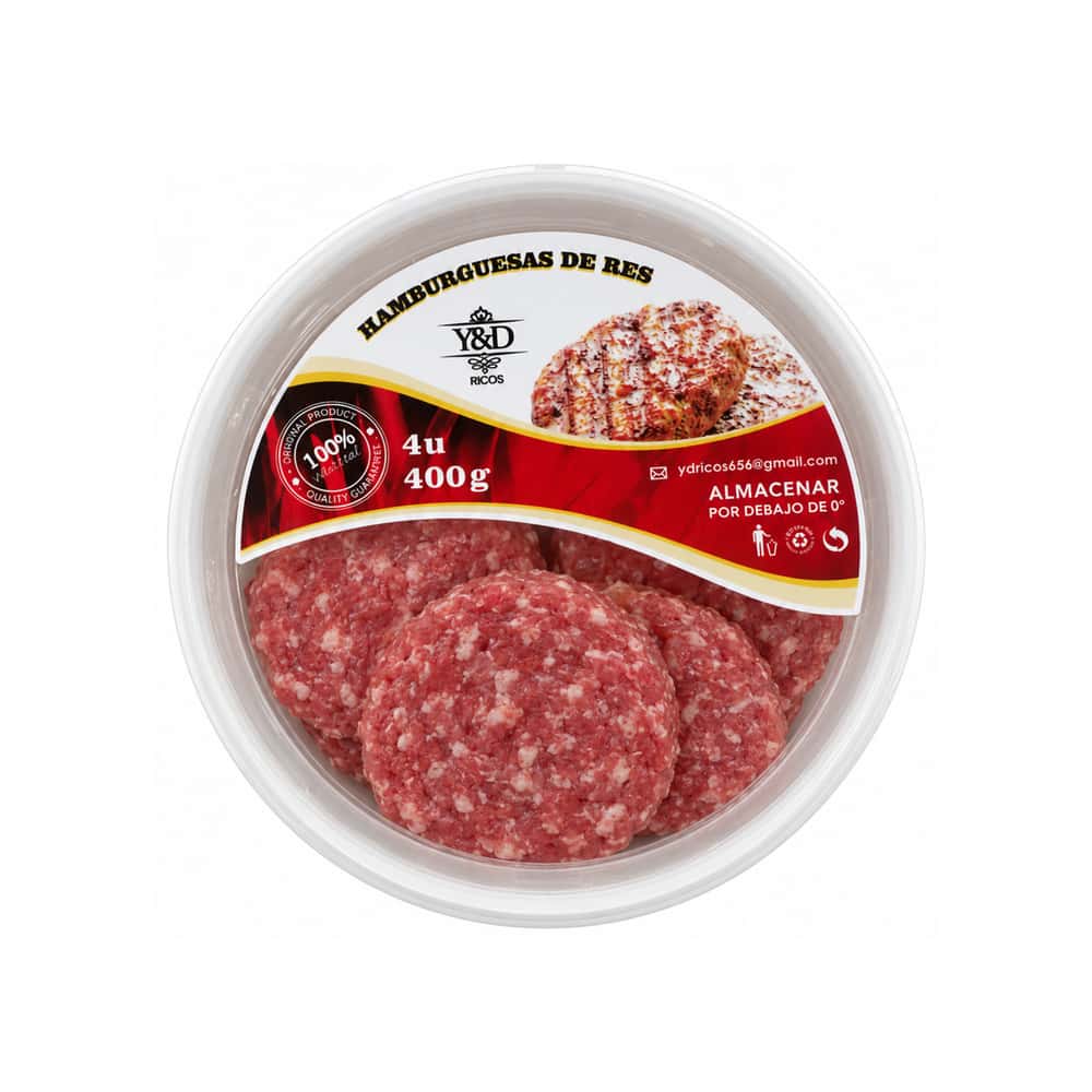 Hamburguesas de res Y&D (400 g / 14.11 oz) - Miniatura 1