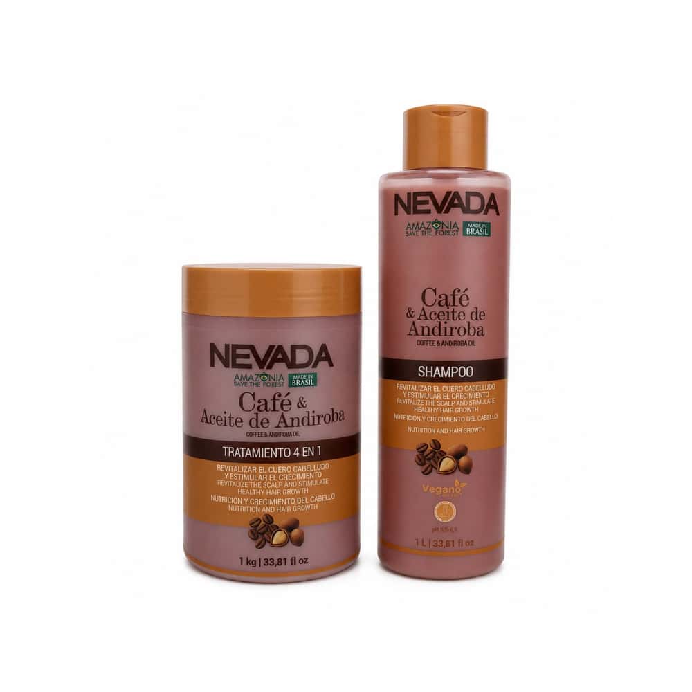 Juego de champú y acondicionador de café y aceite de andiroba vegano Nevada (2 x 1L) - Miniatura 1
