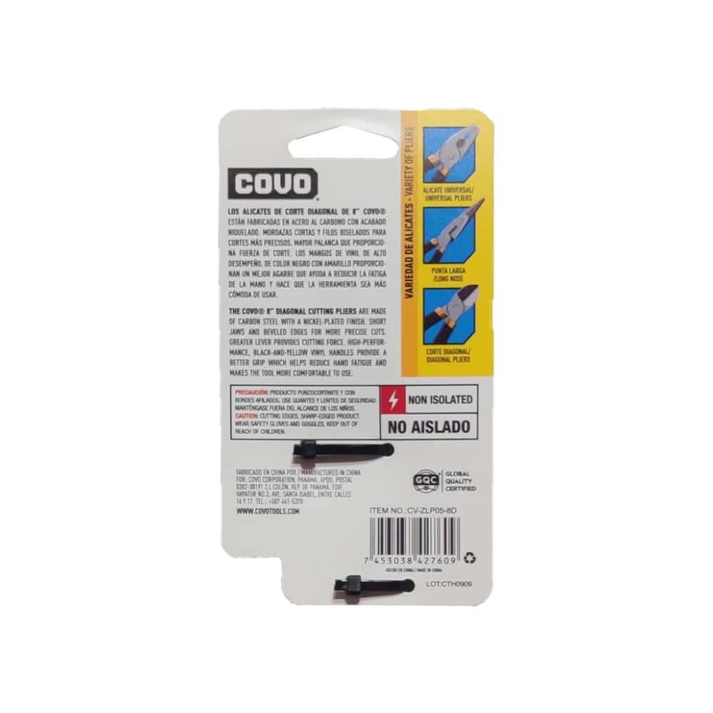 Alicate pinza tenaza garra corte diagonal 8'' Covo - Miniatura 6
