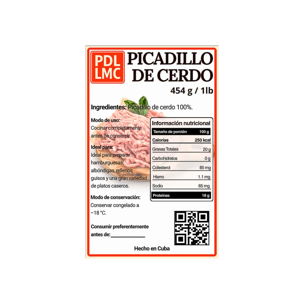 Picadillo de cerdo PDL LMC (454 g / 1 lb) - Miniatura 3