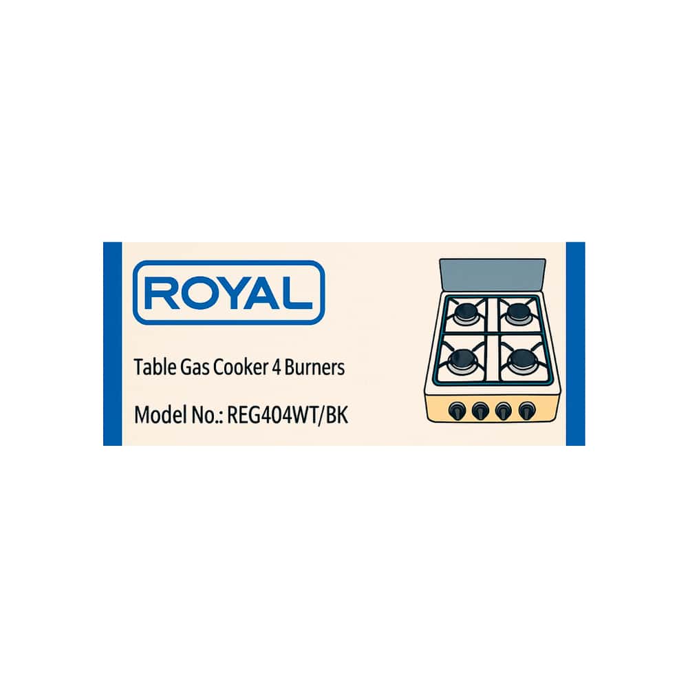 Estufa de mesa a gas con 4 quemadores color negro Royal REG404BK - Miniatura 2