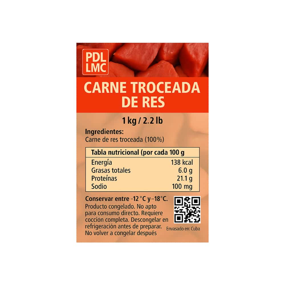 Carne troceada de res PDL LMC (1 kg / 2.2 lb) - Miniatura 3