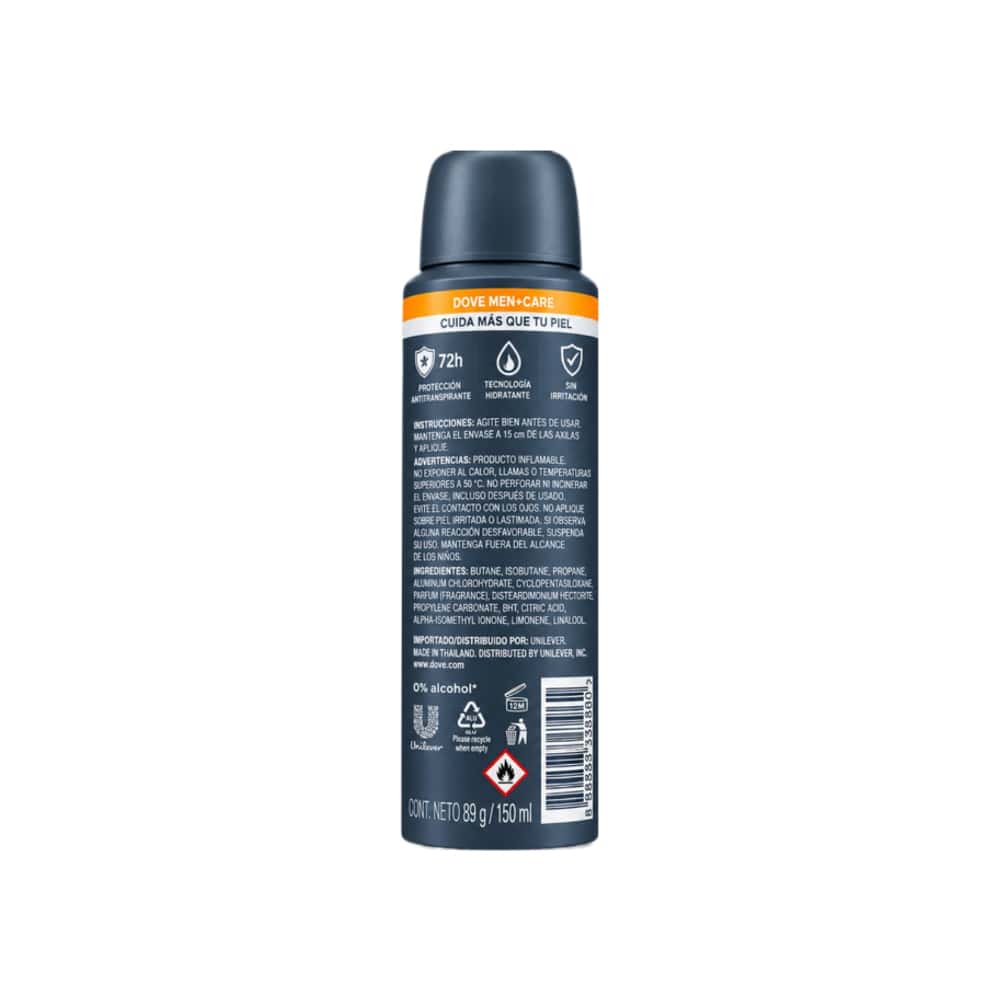 Desodorante antitranspirante en aerosol Dove Men+Care Energy Boost 72h (150 ml) - Miniatura 2