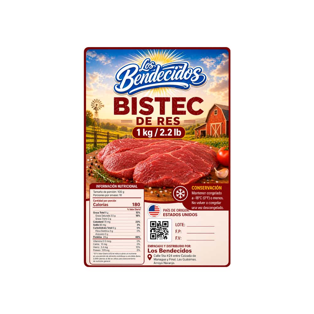 Bistec de res Los Bendecidos (1 kg / 2.2 lb) - Miniatura 2