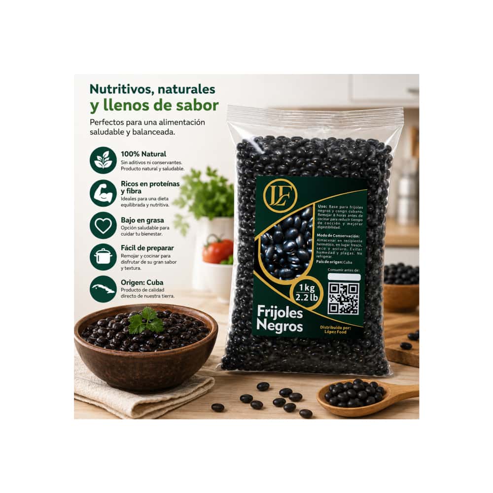 Frijoles negros LF (1 kg / 2.2 lb) - Miniatura 4