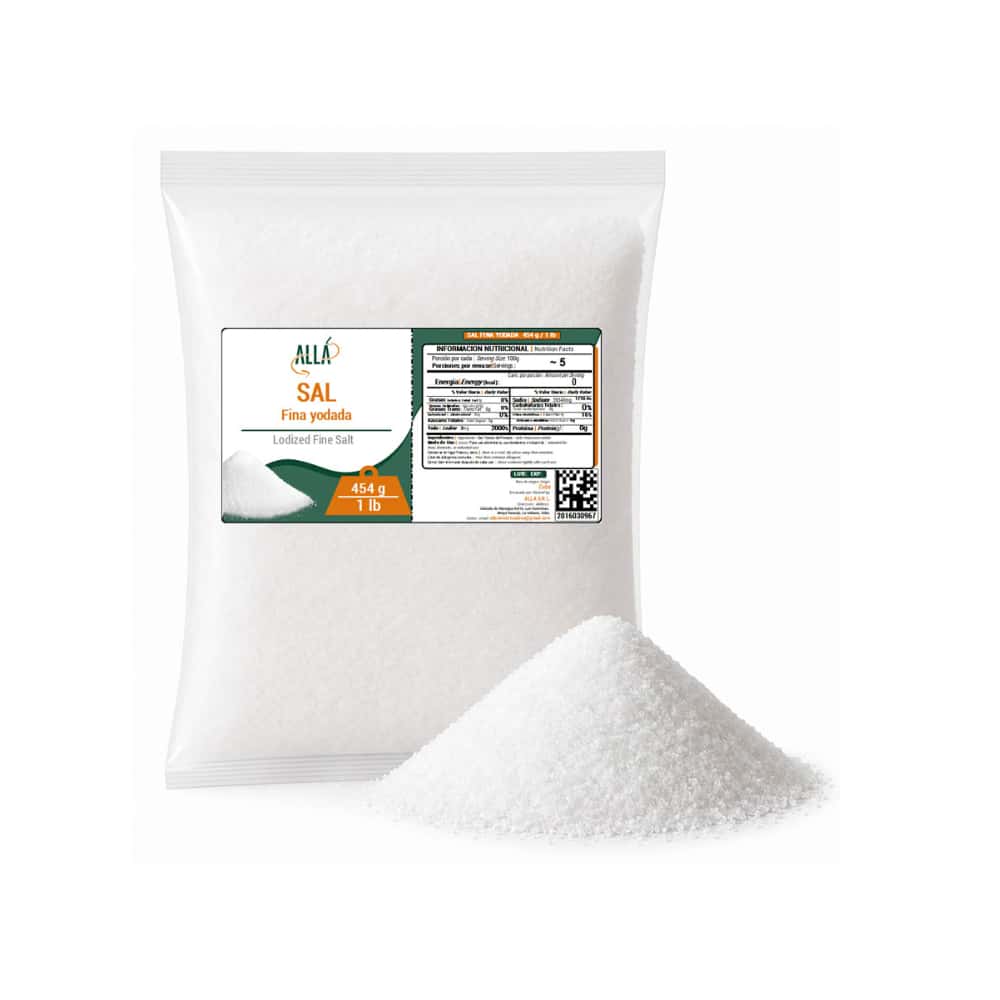 Sal fina yodada ALLÁ (454 g / 1 lb) - Miniatura 5