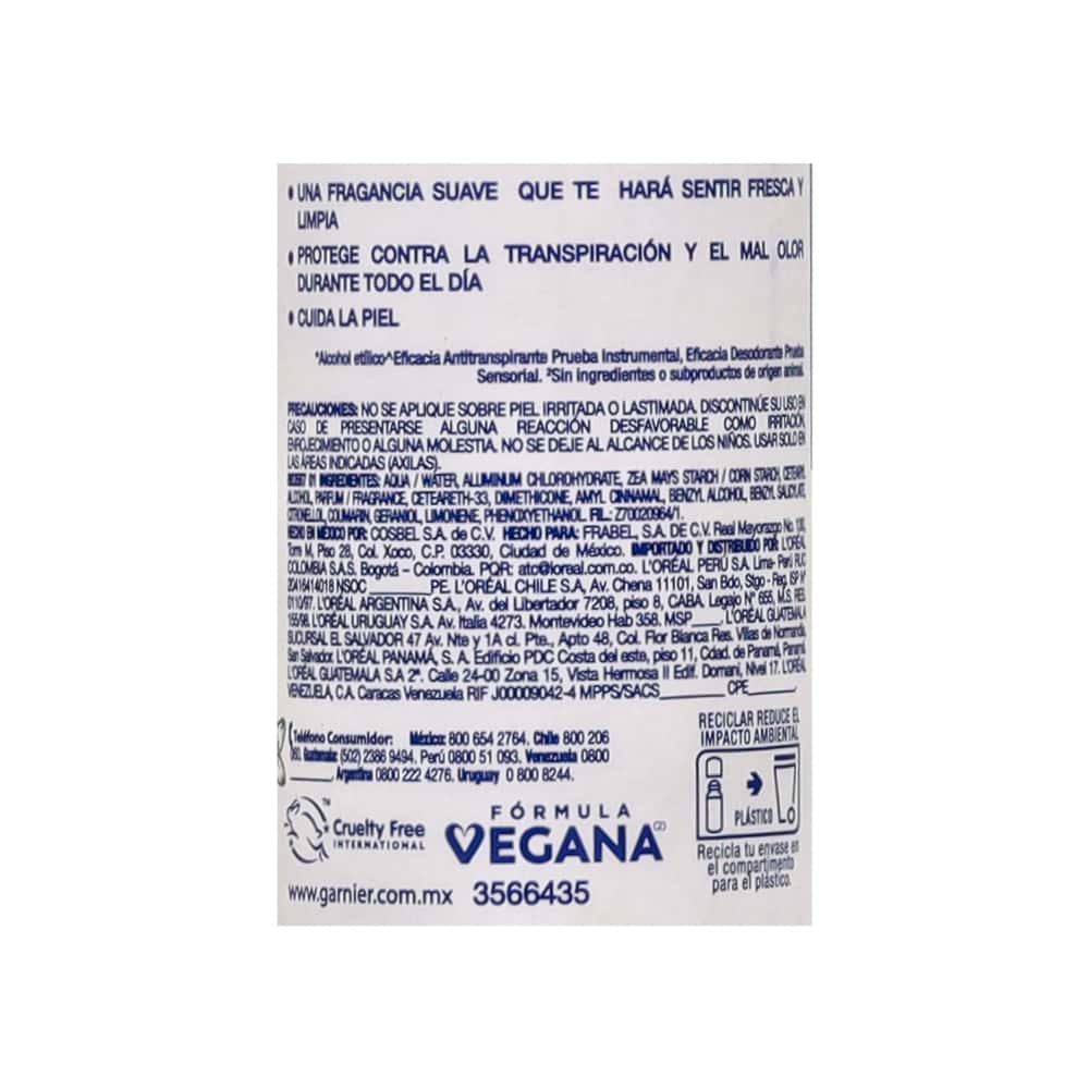 Desodorante antitranspirante Tattoo fresco y floral Obao Garnier (65 g / 2.29 oz) - Miniatura 9