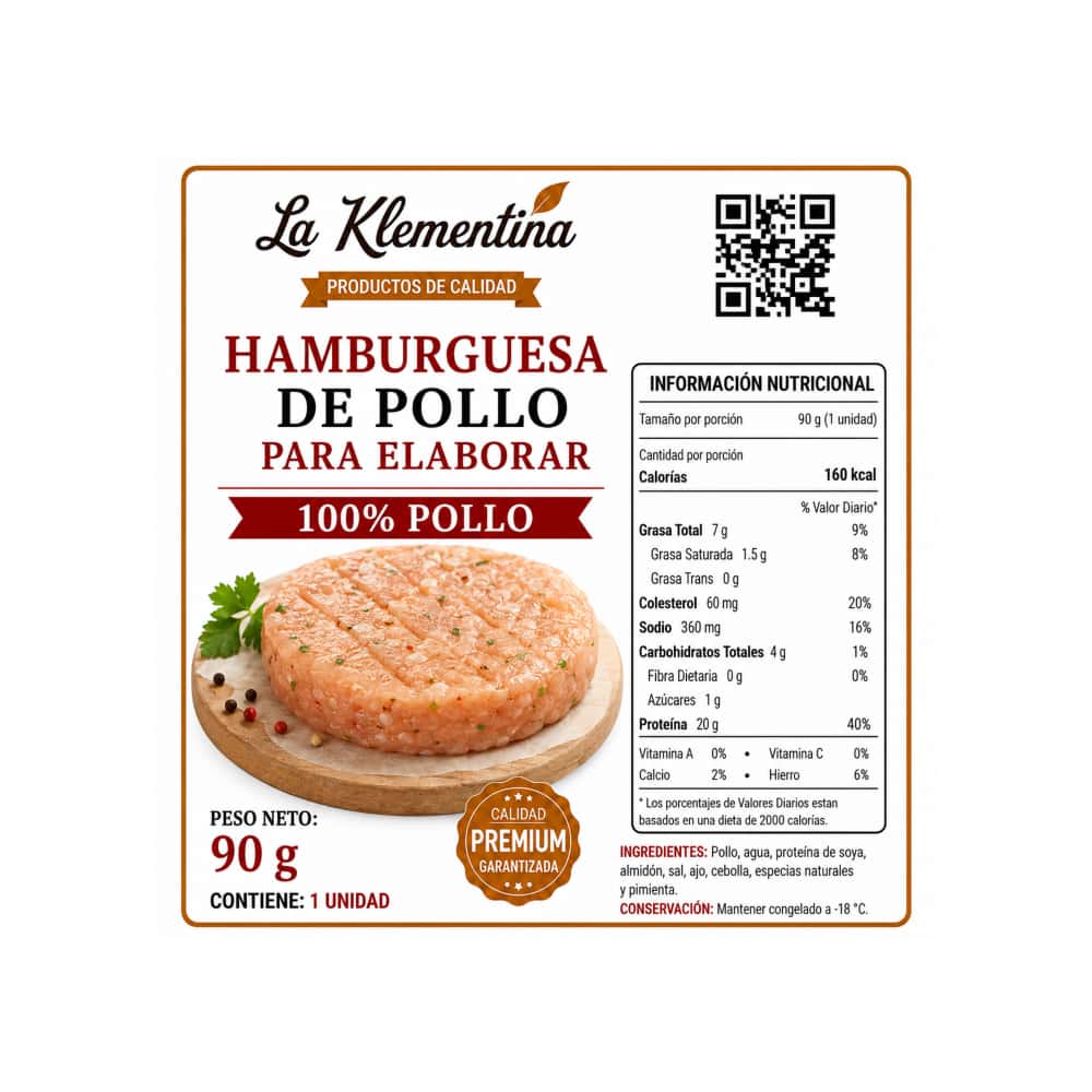 Hamburguesa de pollo La Klementina (90 g / 3.17 oz) - Miniatura 2