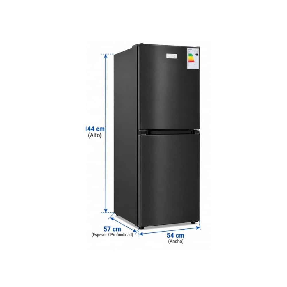 Refrigerador de 226 L / 8 pies cúbicos gris con dos puertas negras Royal RF800SBM - Miniatura 3