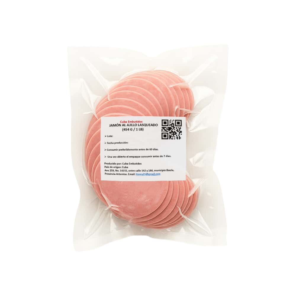 Jamón al ajillo lasqueado Cuba Embutidos (454 g / 1 lb) - Miniatura 3
