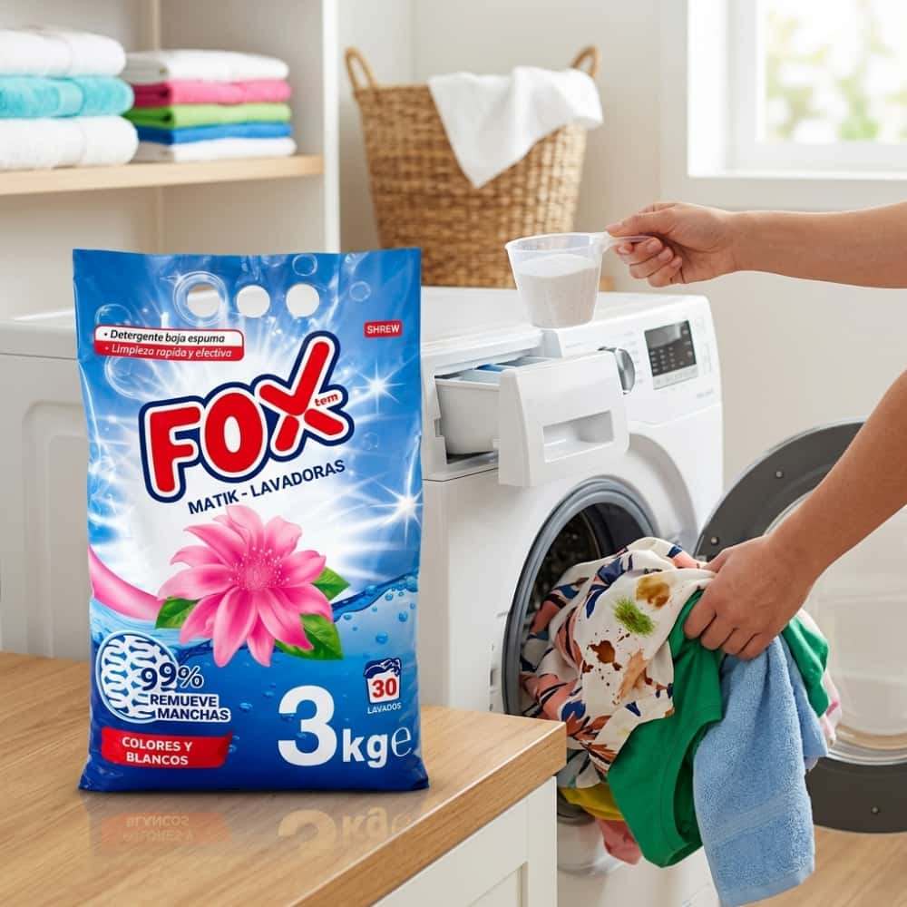 Detergente en polvo removedor de manchas Fox (3 kg / 6.61 lb) - Miniatura 3