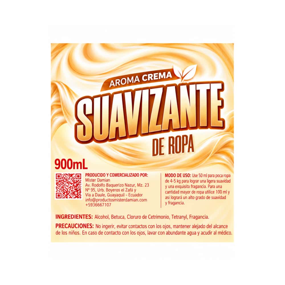 Suavizante de ropa aroma crema Mister Damian (900 ml) - Miniatura 3