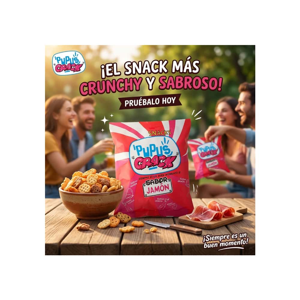 Snack sabor jamón PuPus CRACK (50 g / 1.76 oz) - Miniatura 4