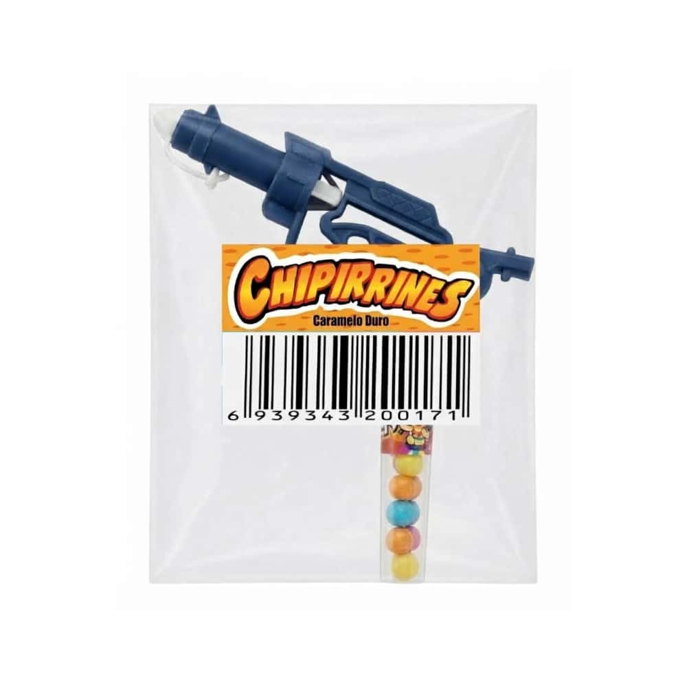 Pistola de juguete azul con caramelos Chipirrines - Miniatura 2