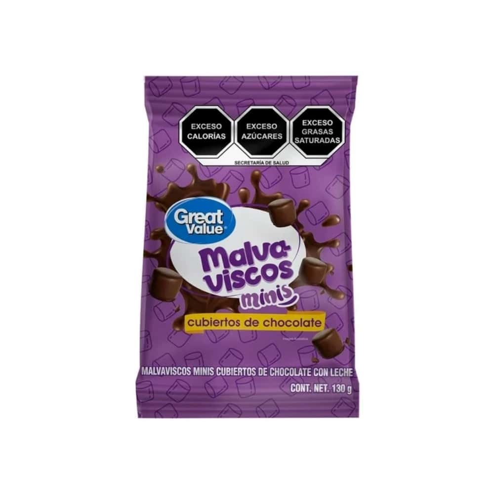 Malvaviscos minis cubiertos de chocolate con leche Great Value (130 g / 4.6 oz) - Miniatura 1