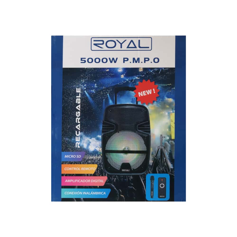 Bocina portátil negra 5000 W Royal RBT6113-12T - Miniatura 4