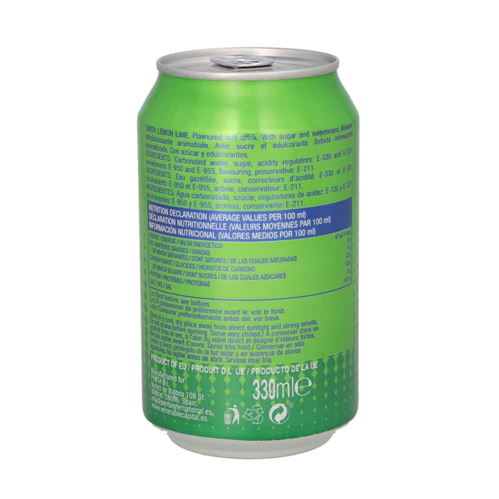 Refresco gaseado de limón y lima Santa (330 ml) - Miniatura 5