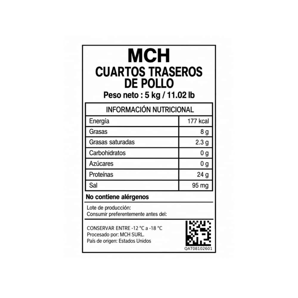 Cuartos traseros de pollo MCH (5 kg / 11.02 lb) - Miniatura 2