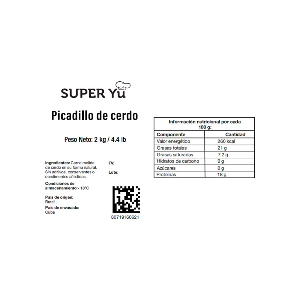 Picadillo de cerdo Super Yu (2 kg / 4.4 lb) - Miniatura 4