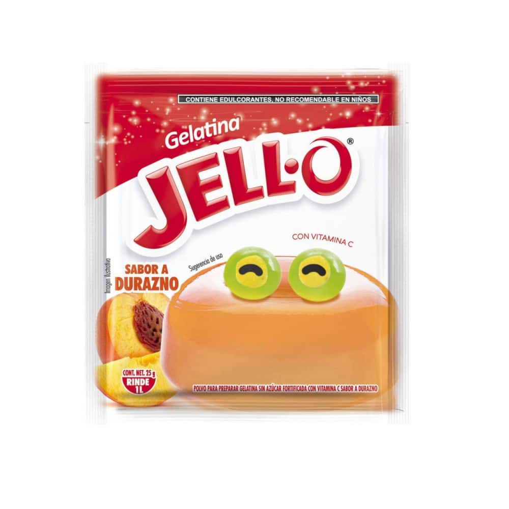 Gelatina sin azúcar fortificada con Vit C sabor durazno Jell-O (25 g) - Miniatura 2