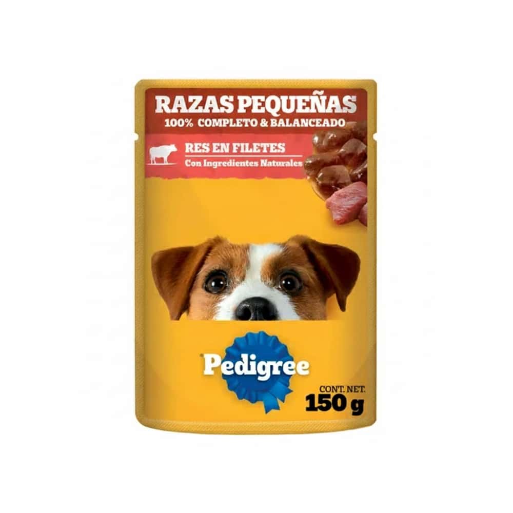 Alimento para perros adultos razas pequeñas res en filetes Pedigree (150 g / 5.29 oz) - Miniatura 1