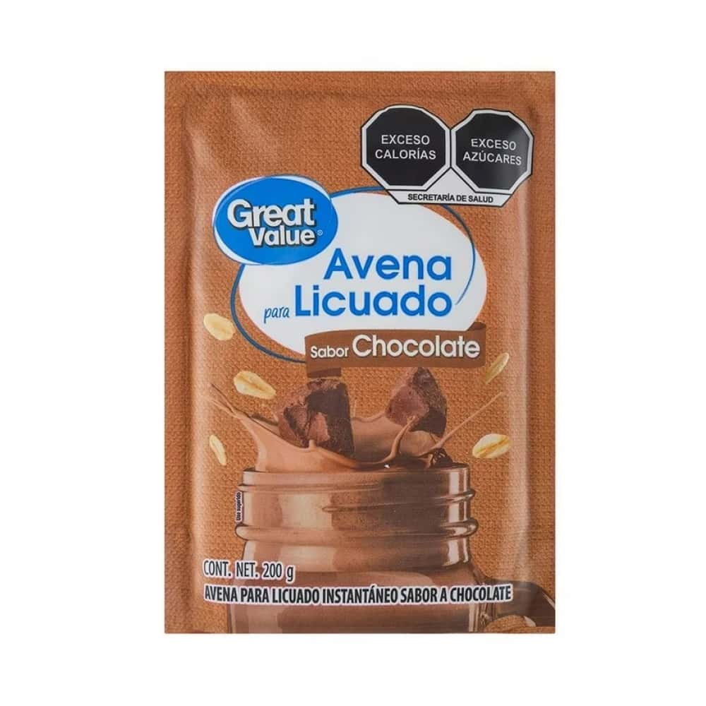 Avena para licuado instantáneo sabor chocolate Great Value (200 g / 7.05 oz) - Miniatura 1