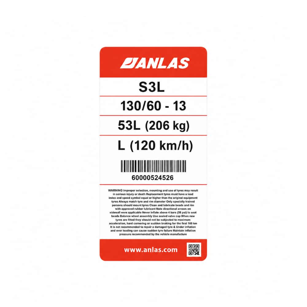 Neumático - goma - para moto 6017 130 / 60 - 13 M / C ANLAS - Miniatura 3