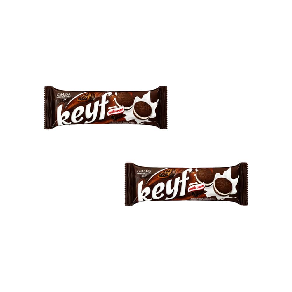 Galleta sándwich de chocolate con crema de vainilla Keyf Golda (2 X 50 g / 1.76 oz) - Miniatura 1