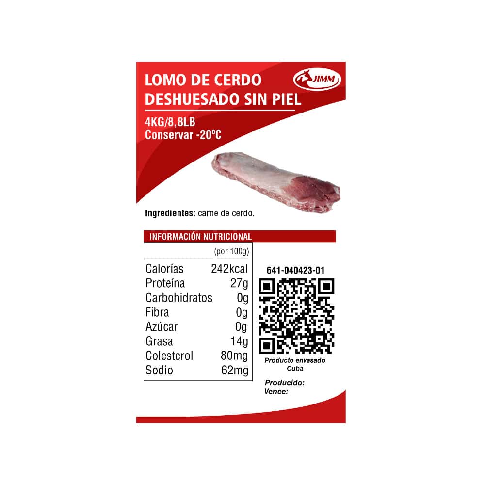 Lomo de cerdo deshuesado sin piel Jimm (4 kg / 8.8 lb) - Miniatura 4