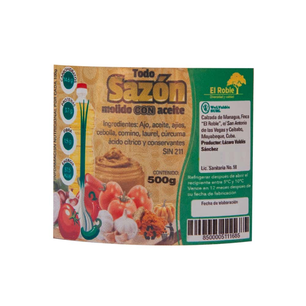 Todo sazón molido con aceite El Roble (500 g / 1.10 lb) - Miniatura 4