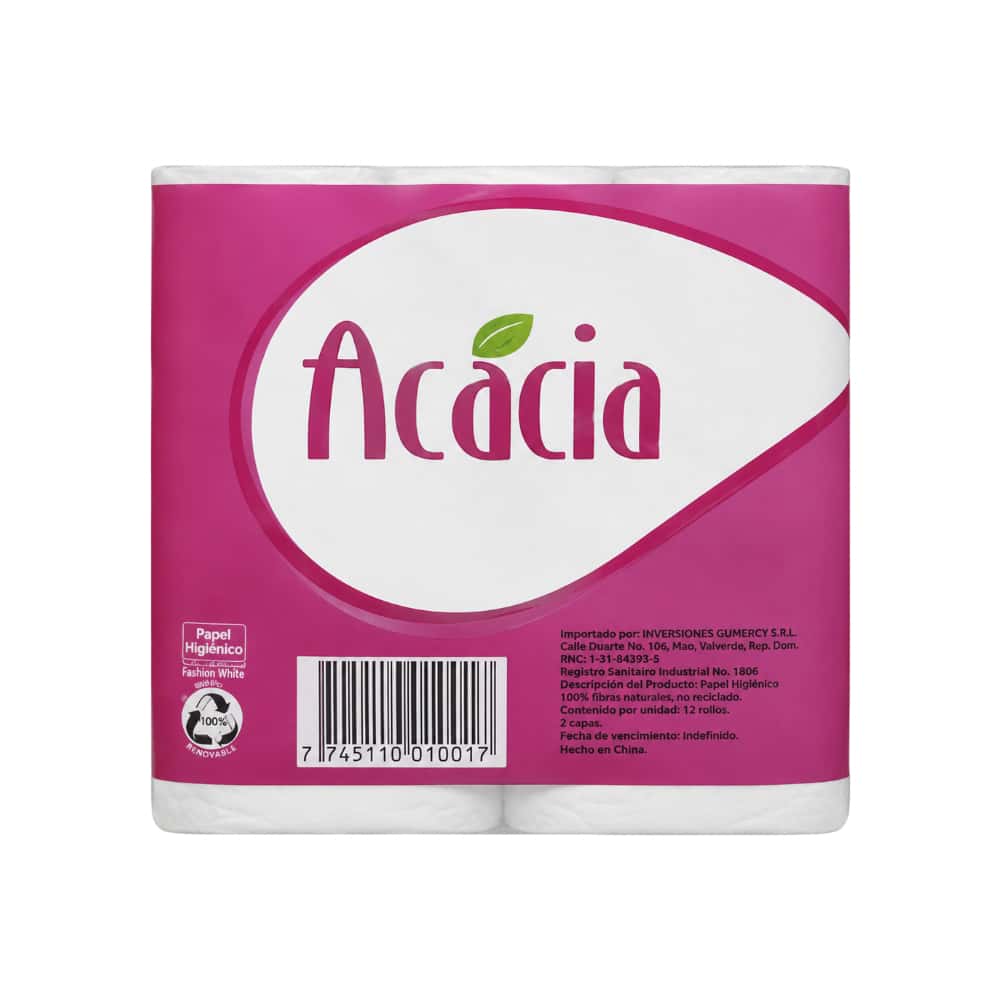 Papel sanitario doméstico doble hoja Acácia (12 U) - Miniatura 2