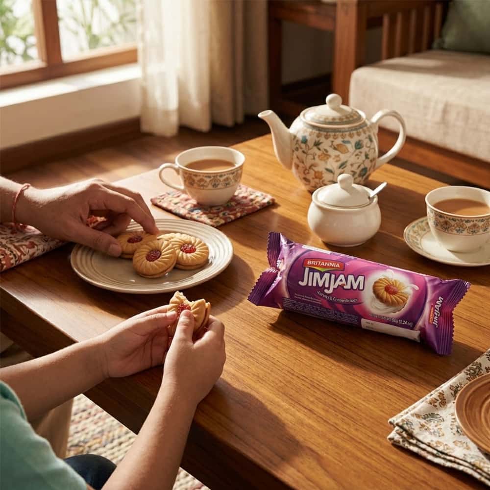 Galletas sándwich con crema sabor vainilla Britannia JimJam (92 g / 3.24 oz) - Miniatura 5