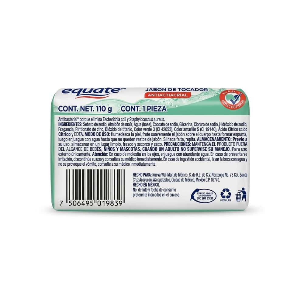 Jabón de tocador ultra fresco antibacterial Equate (110 g / 3.88 oz) - Miniatura 2
