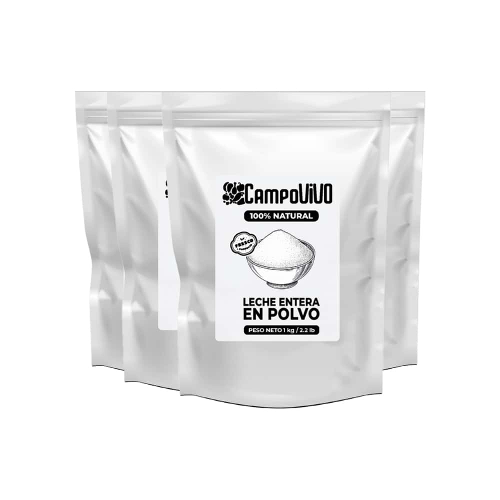 Leche entera en polvo Campo Vivo (4 x 1 kg / 2.2 lb) - Miniatura 1