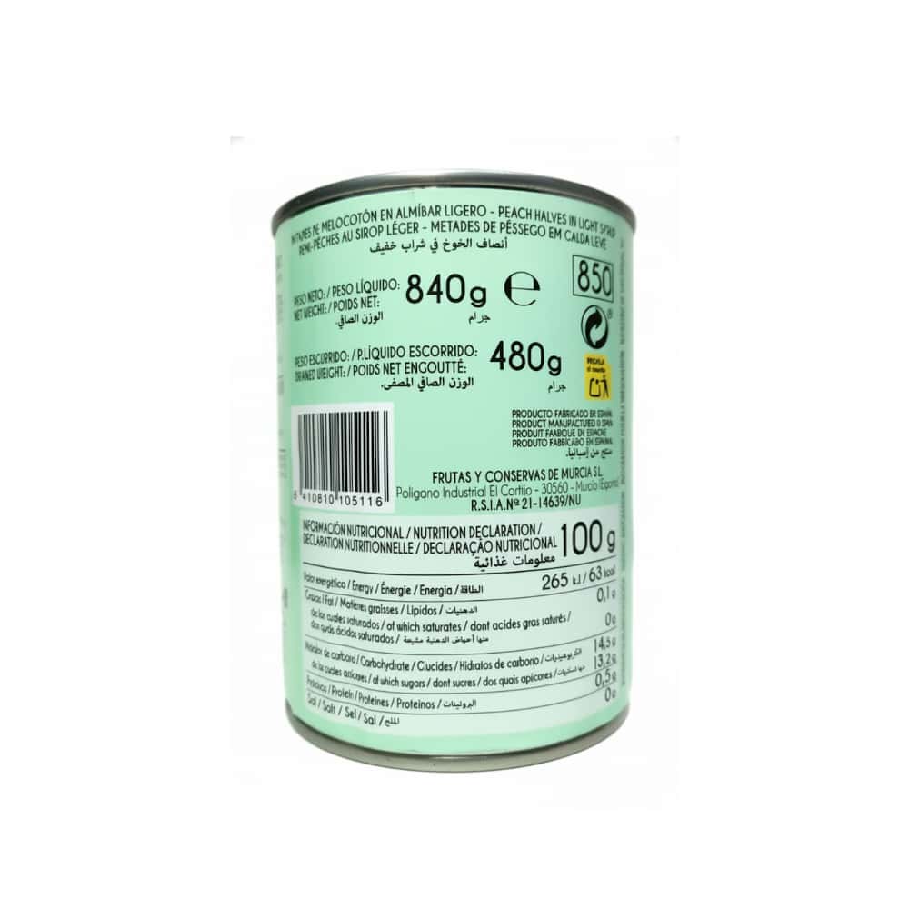 Mitades de melocotón en almíbar Mocitos (840 g / 1.85 lb) - Miniatura 2