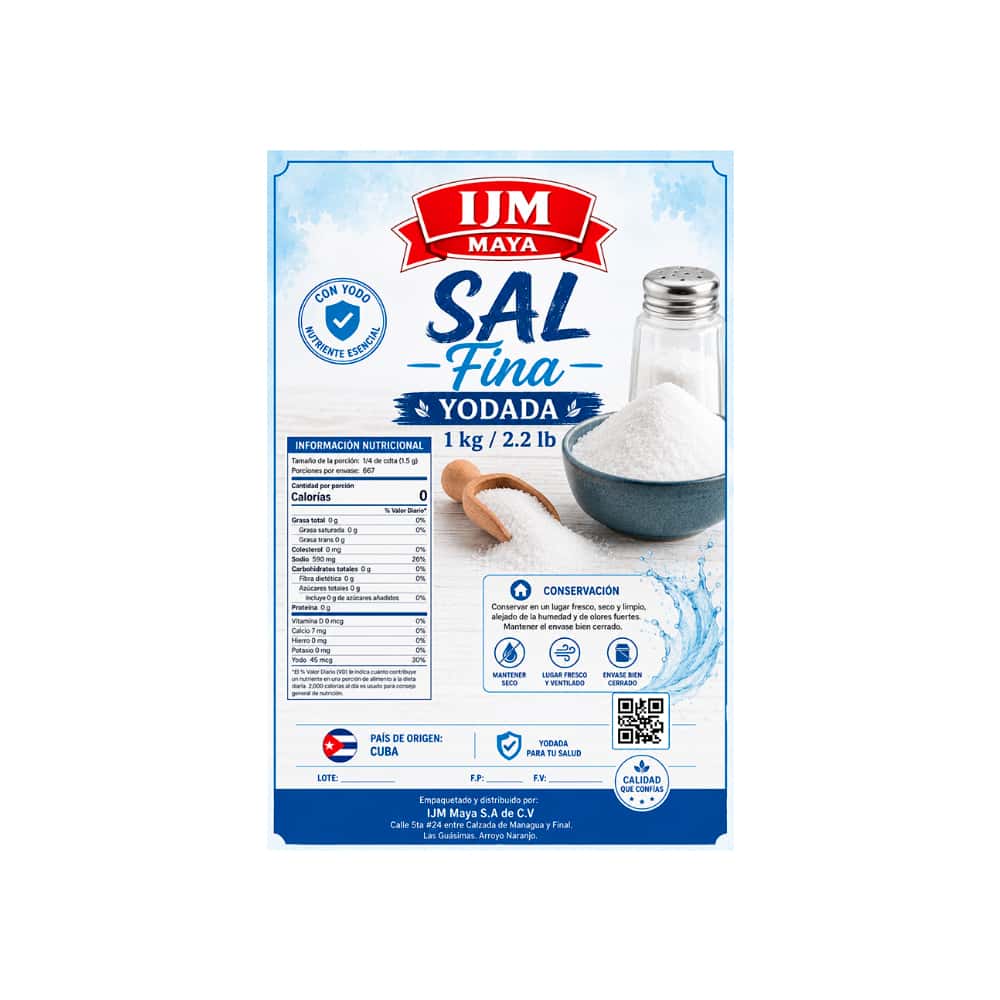 Sal fina yodada IJM Maya (1 kg / 2.2 lb) - Miniatura 2