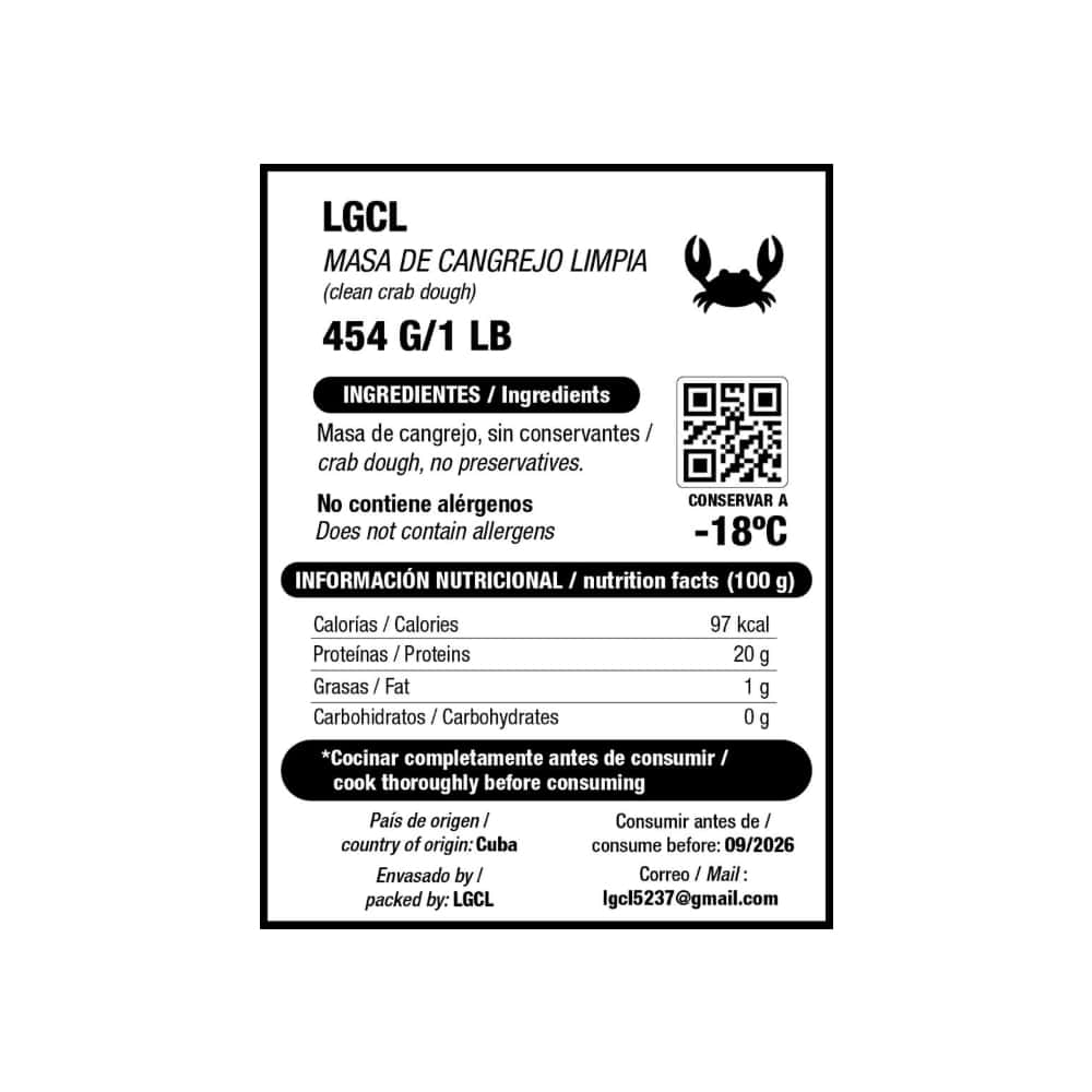 Masas de cangrejo limpia LGCL (454 g / 1 lb) - Miniatura 4