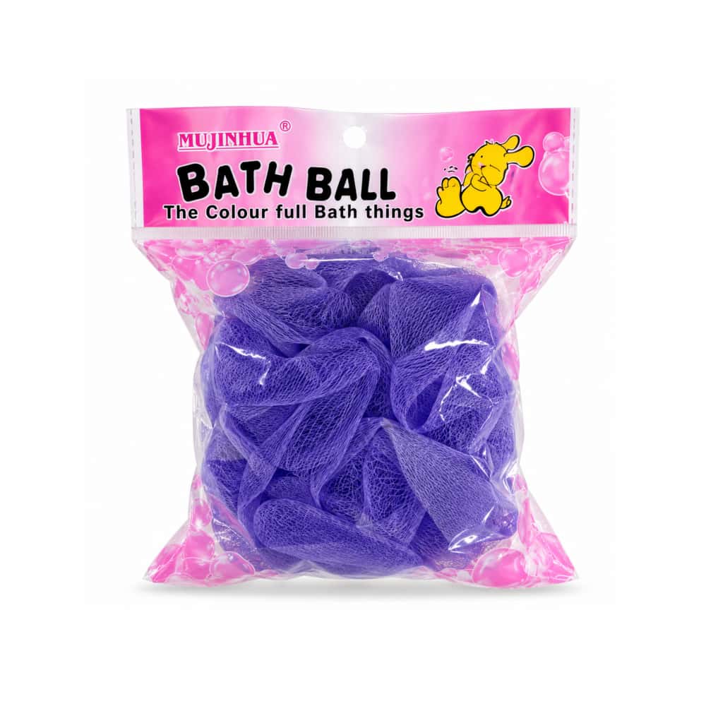 Esponja de baño tipo malla morada Mujinhua - Miniatura 1